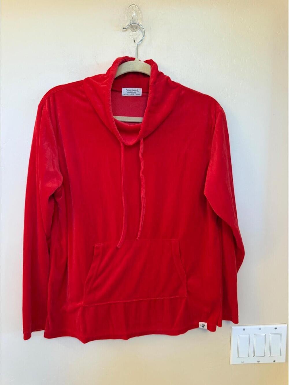 Bearpaw Red Funnel Neck Pullover Size L